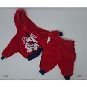 Vintage Toddle Time 6 Month Fleece Sweatsuit Hoodie Pants Dog 1970s Very Good
